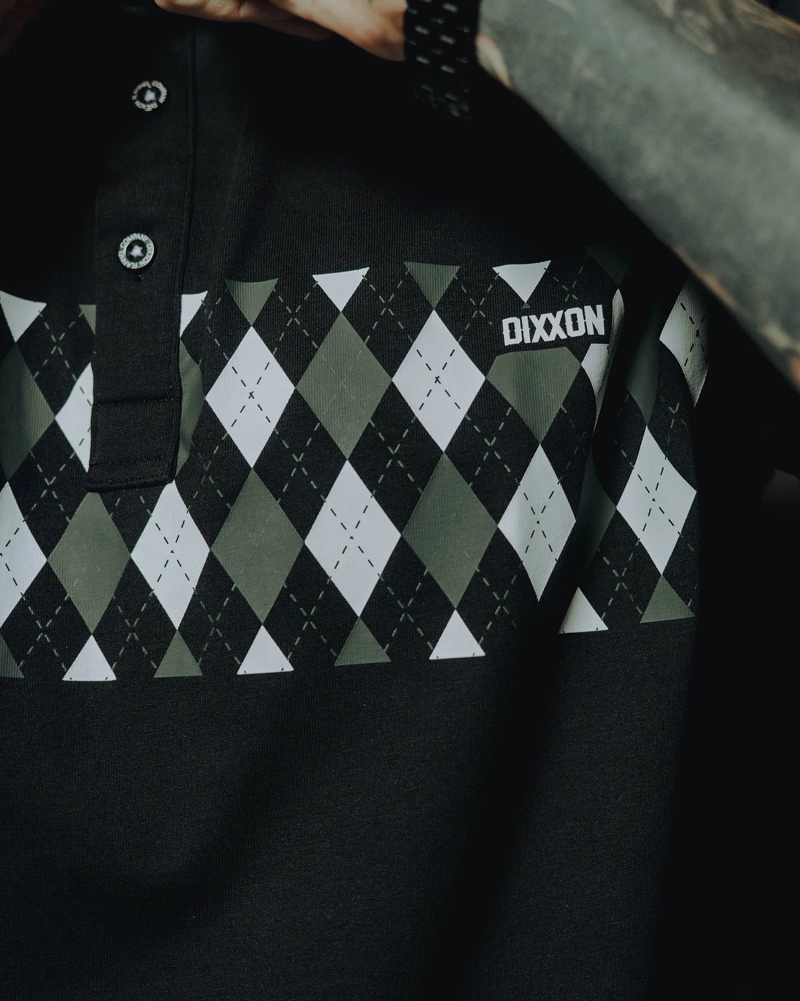 Black Argyle Premium Polo sold by Dixxon product image thumbnail 3