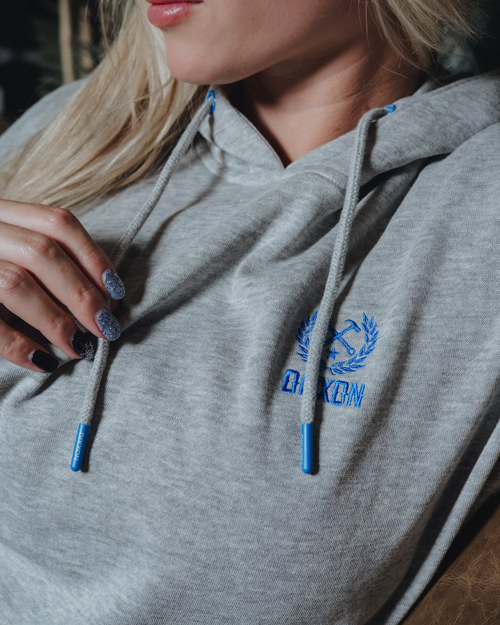 Women's Blue Crest Lightweight Pullover Hoodie - Heather Gray sold by Dixxon product image thumbnail 2