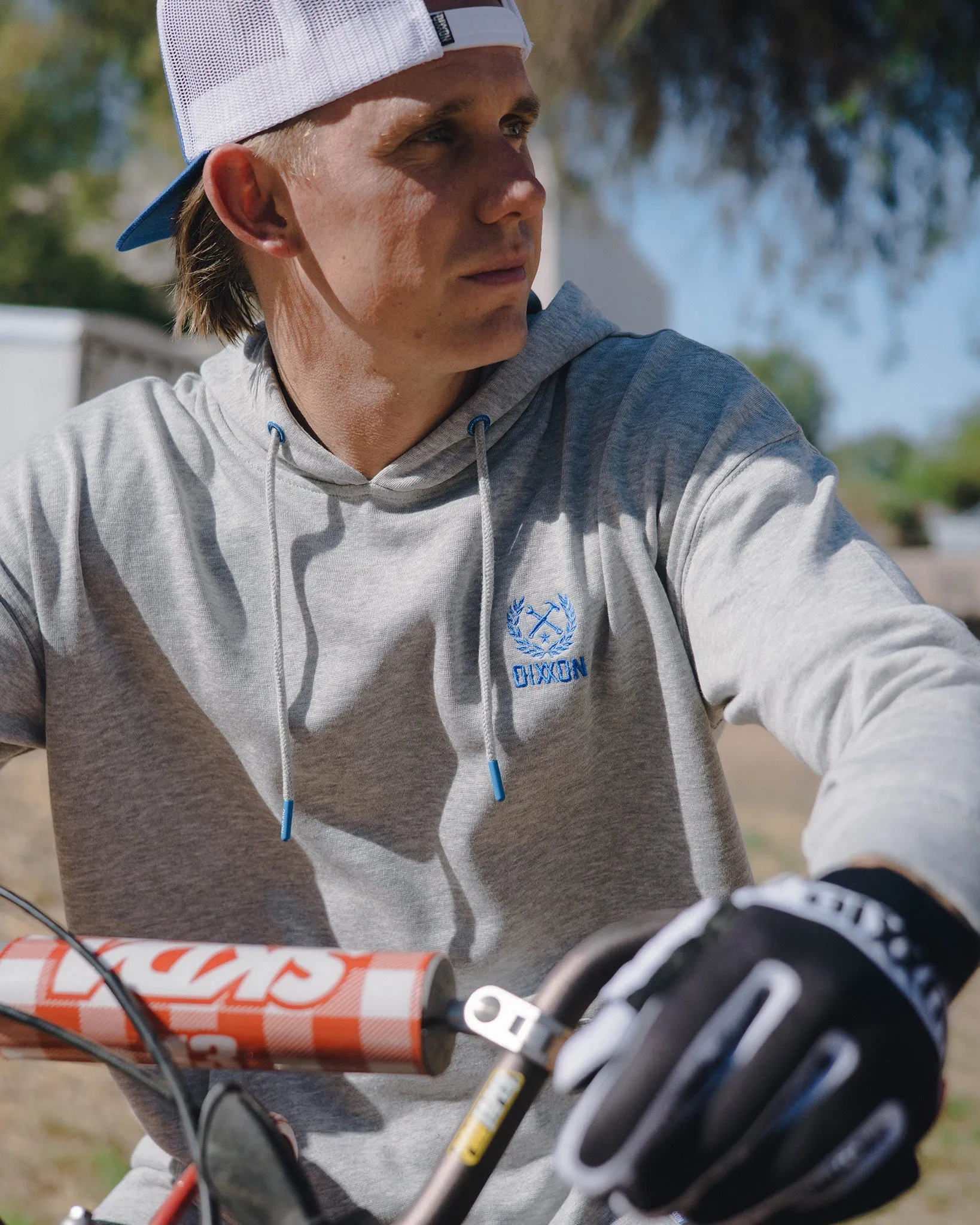 Blue Crest Lightweight Pullover Hoodie - Heather Gray sold by Dixxon product image thumbnail 2