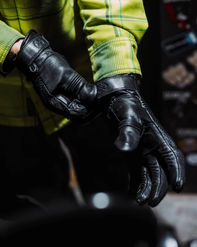 Jasper Leather Moto Gloves - Black sold by Dixxon