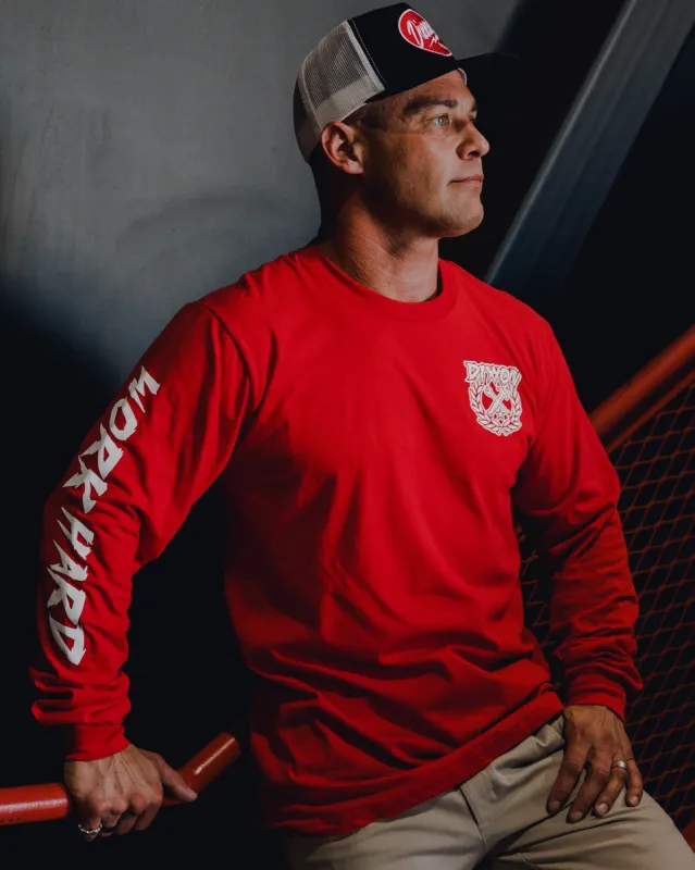 Party Crest Long Sleeve T-Shirt - Red sold by Dixxon