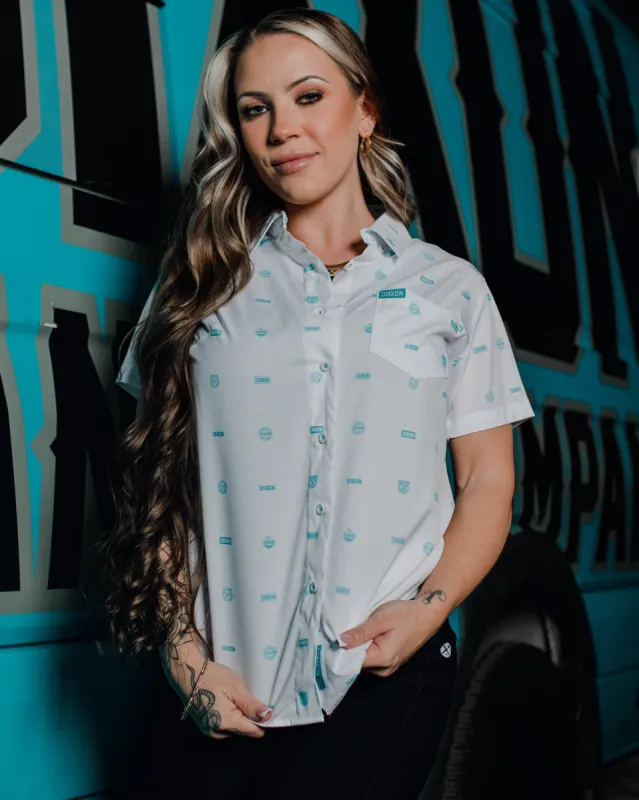 Women's Executive Party Shirt - White & Tiffany sold by Dixxon