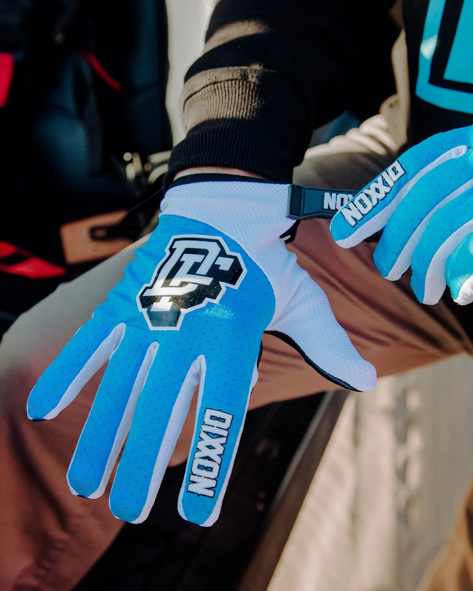 Monogram Moto Gloves - Aqua sold by Dixxon