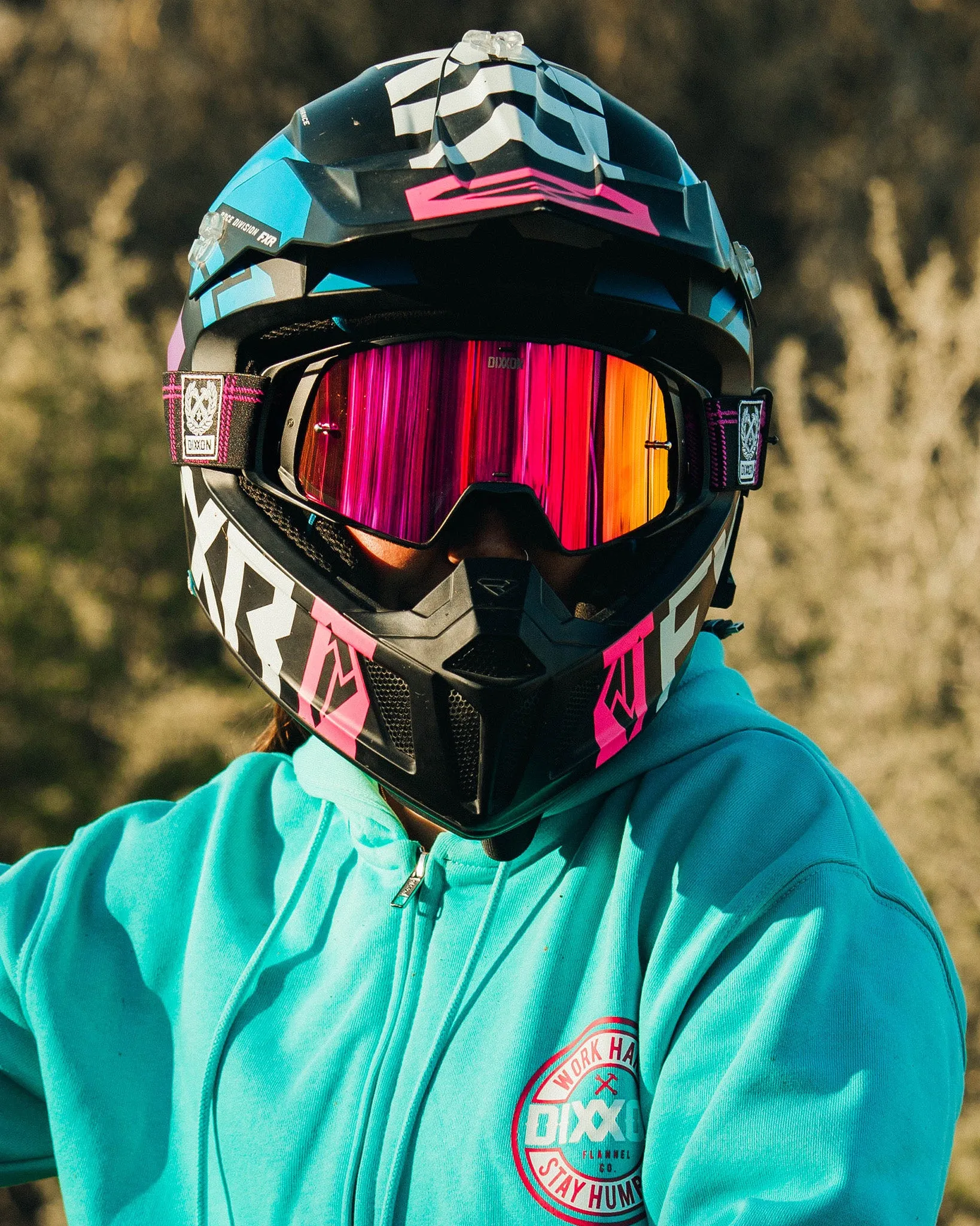 Contender PRO MX Goggles - Pink Plaid / REVO Pink Lens sold by Dixxon product image thumbnail 2