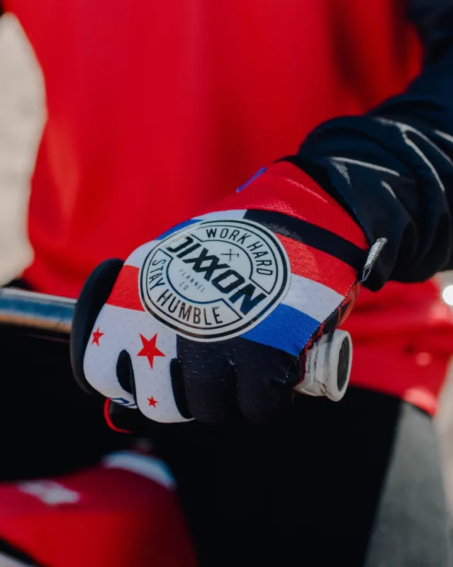 Corpo Moto Gloves - Red, White, & Blue sold by Dixxon