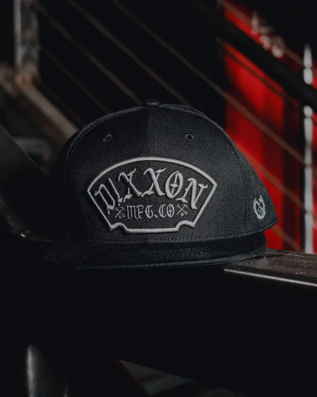 Gray Salty Patch Flat Bill Snapback - Black made by Dixxon
