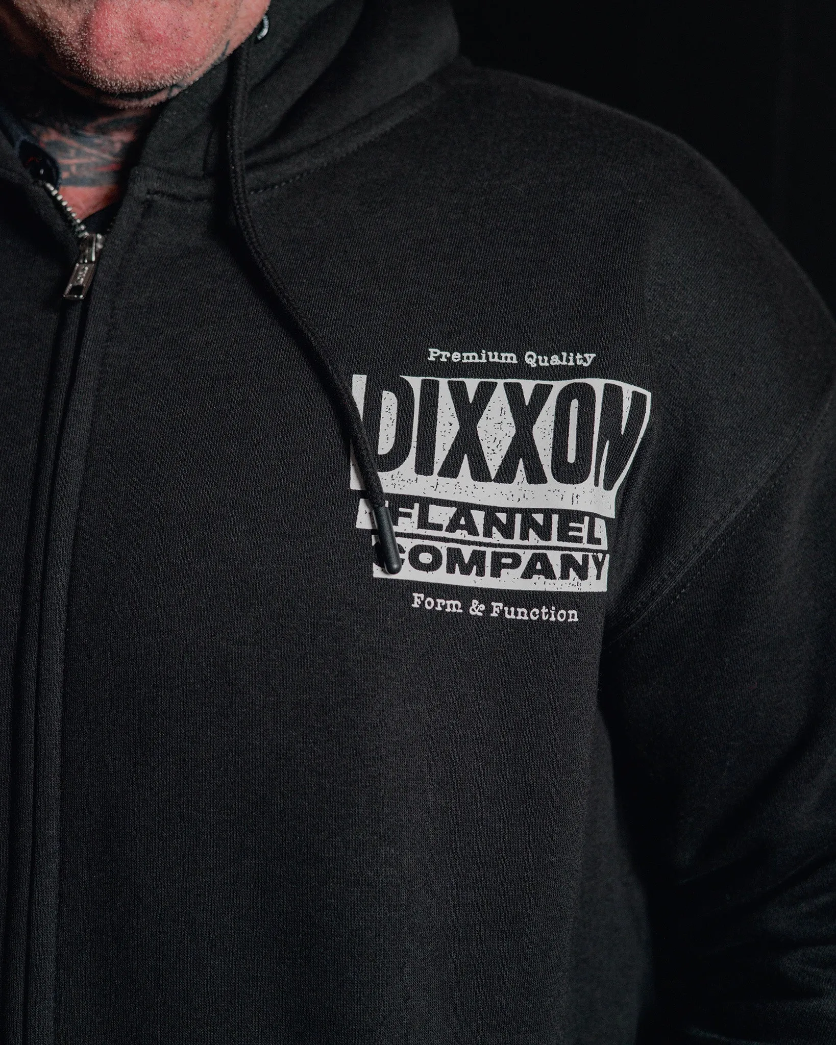 White Premium Quality Zip Up Hoodie - Black sold by Dixxon product image thumbnail 3
