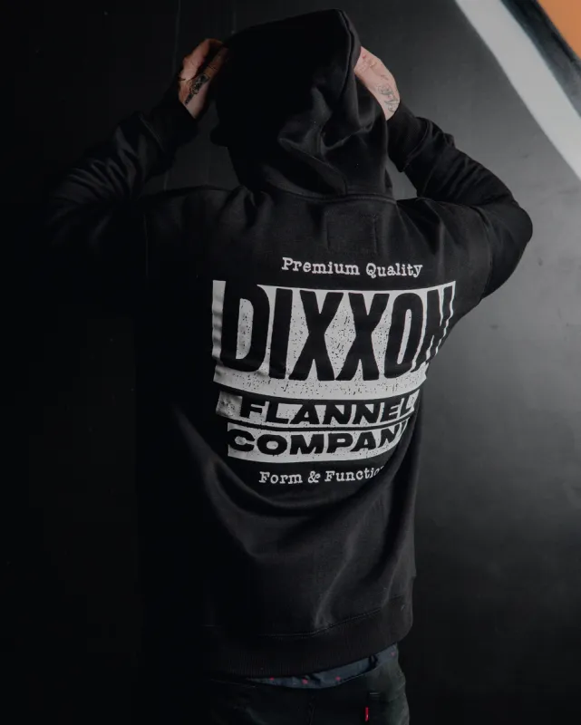 White Premium Quality Zip Up Hoodie - Black sold by Dixxon