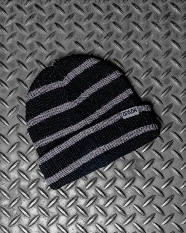 Dock Beanie - Black & Gray Striped sold by Dixxon