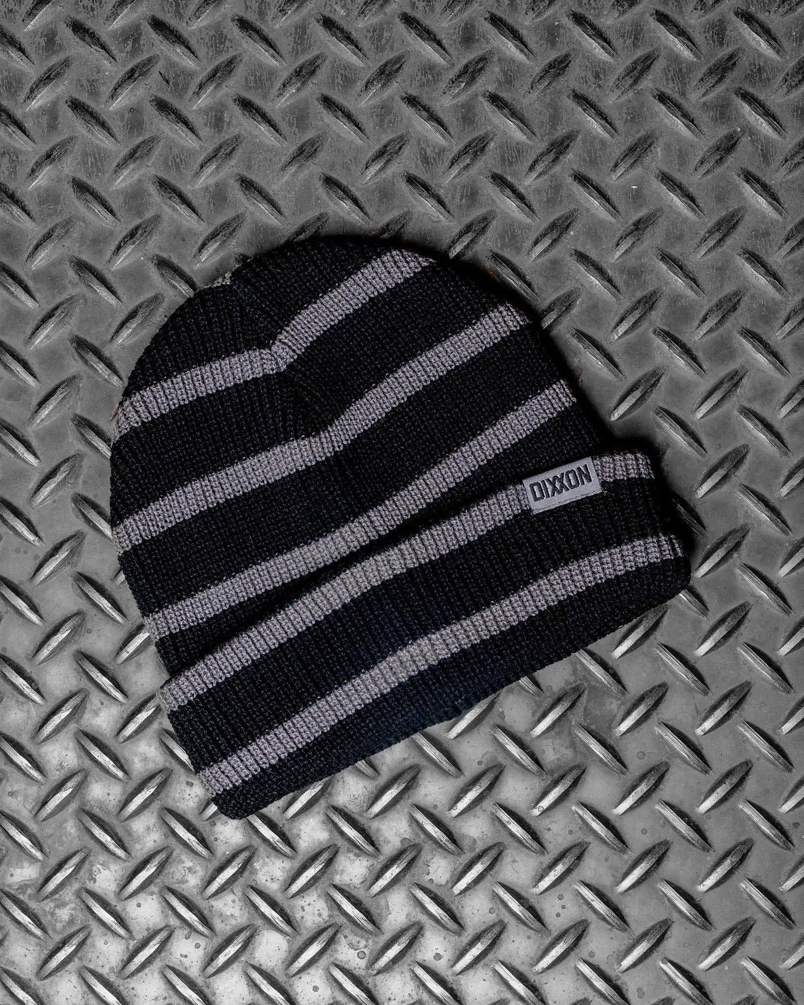 Dock Beanie - Black & Gray Striped sold by Dixxon