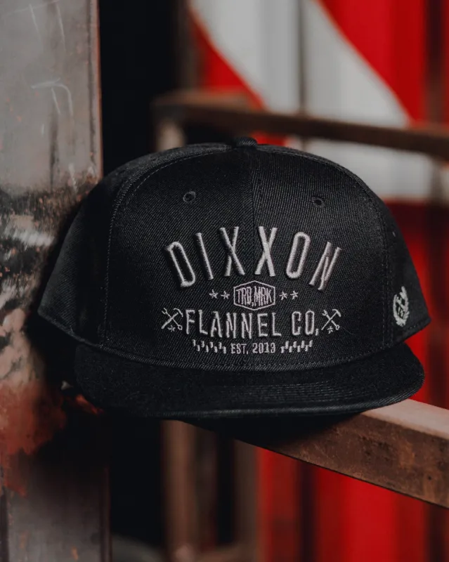 Gray Cruz Flat Bill Snapback - Black made by Dixxon