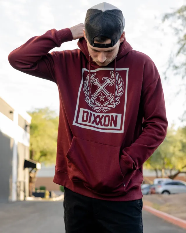 Gray Box Crest Pullover Hoodie - Maroon sold by Dixxon