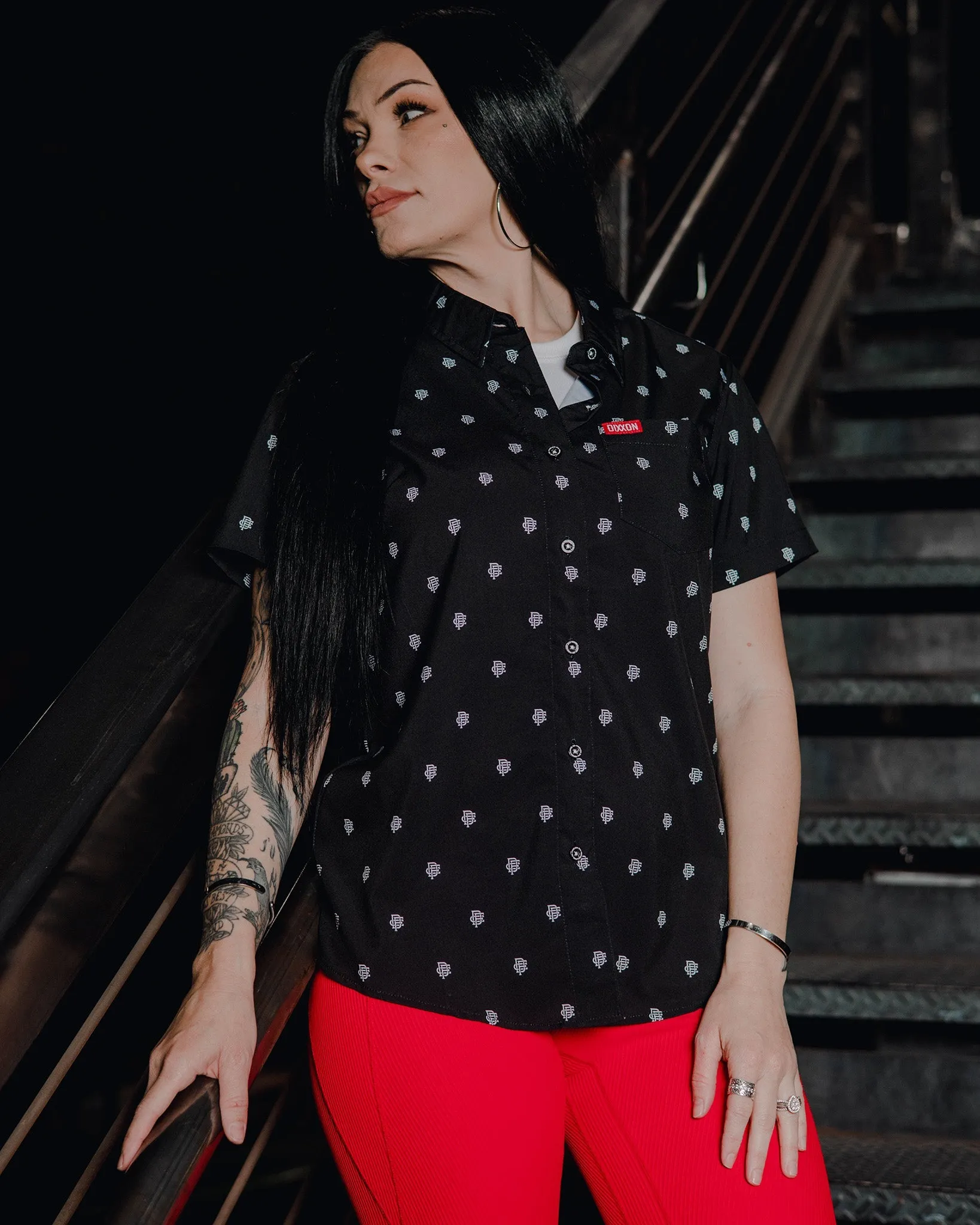 Women's Insignia Party Shirt - Black & White sold by Dixxon product image thumbnail 4
