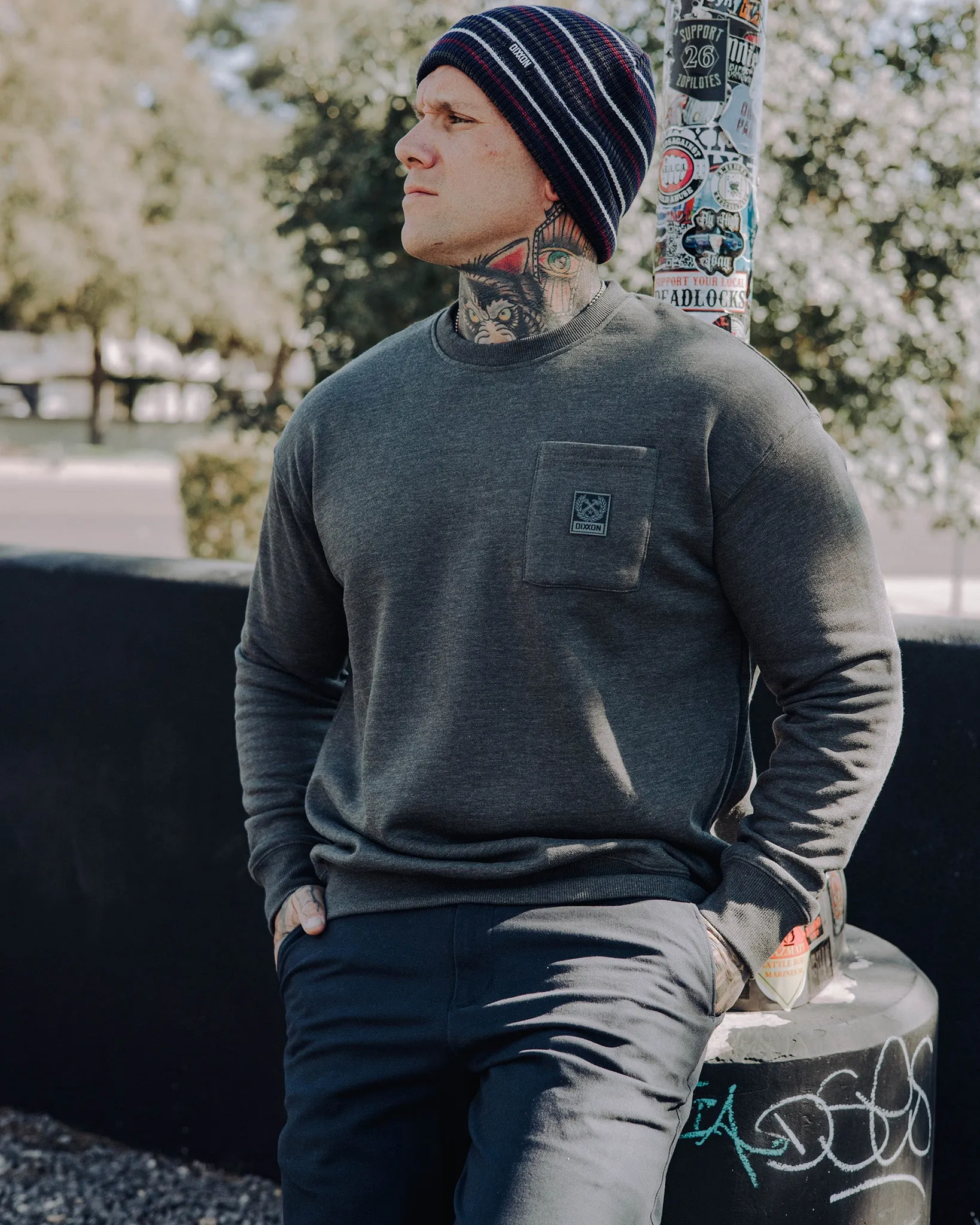 Pocket Crewneck - Heathered Charcoal sold by Dixxon product image thumbnail 3