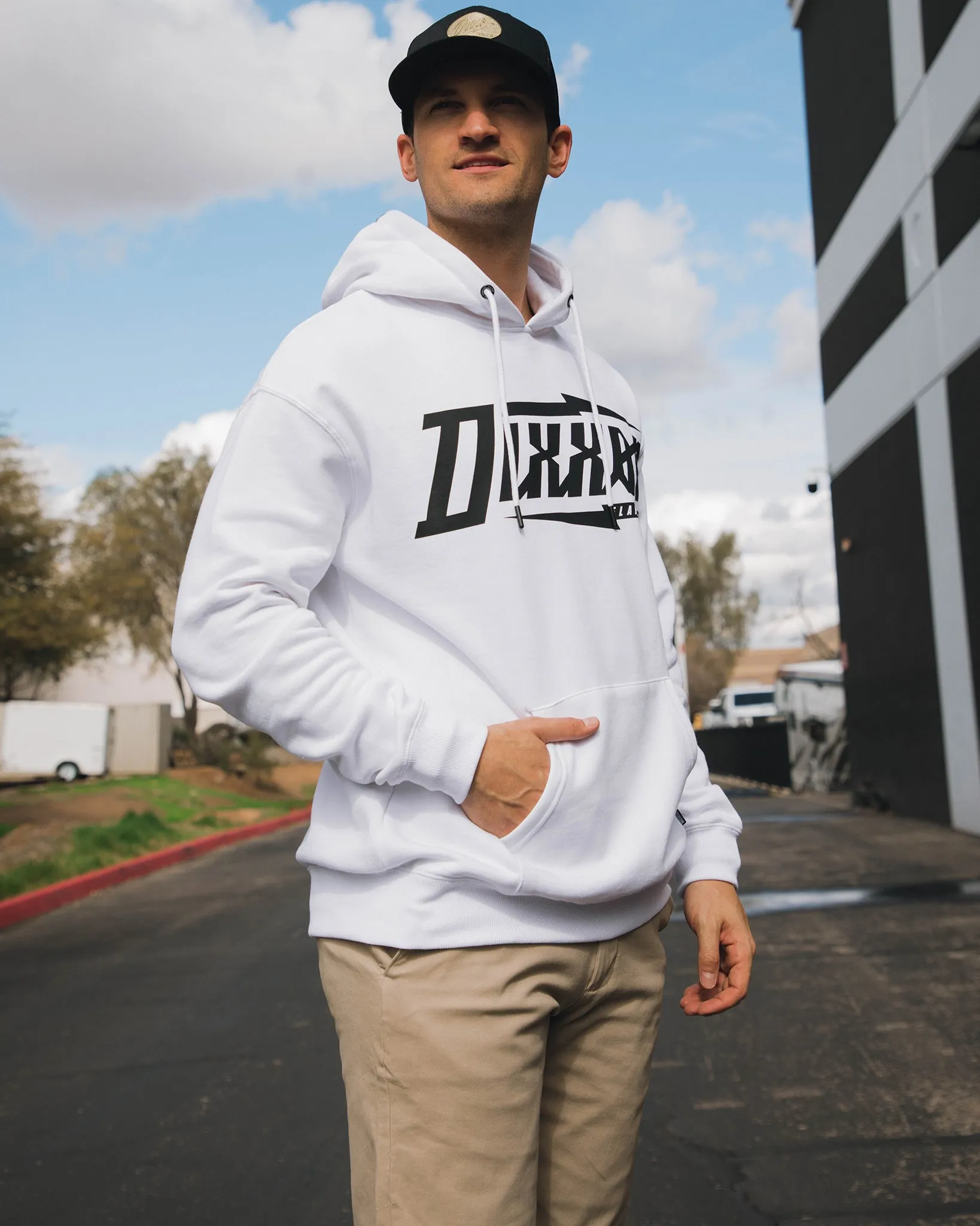 Black Bolt Pullover Hoodie - White sold by Dixxon product image thumbnail 3