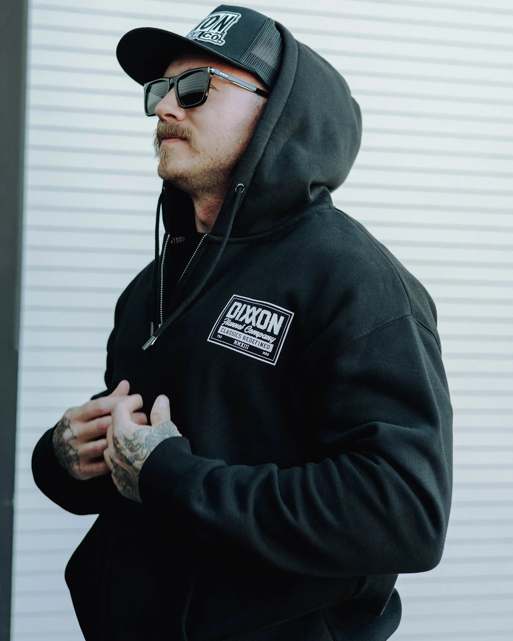 White Billboard Zip Up Hoodie - Black sold by Dixxon product image thumbnail 3