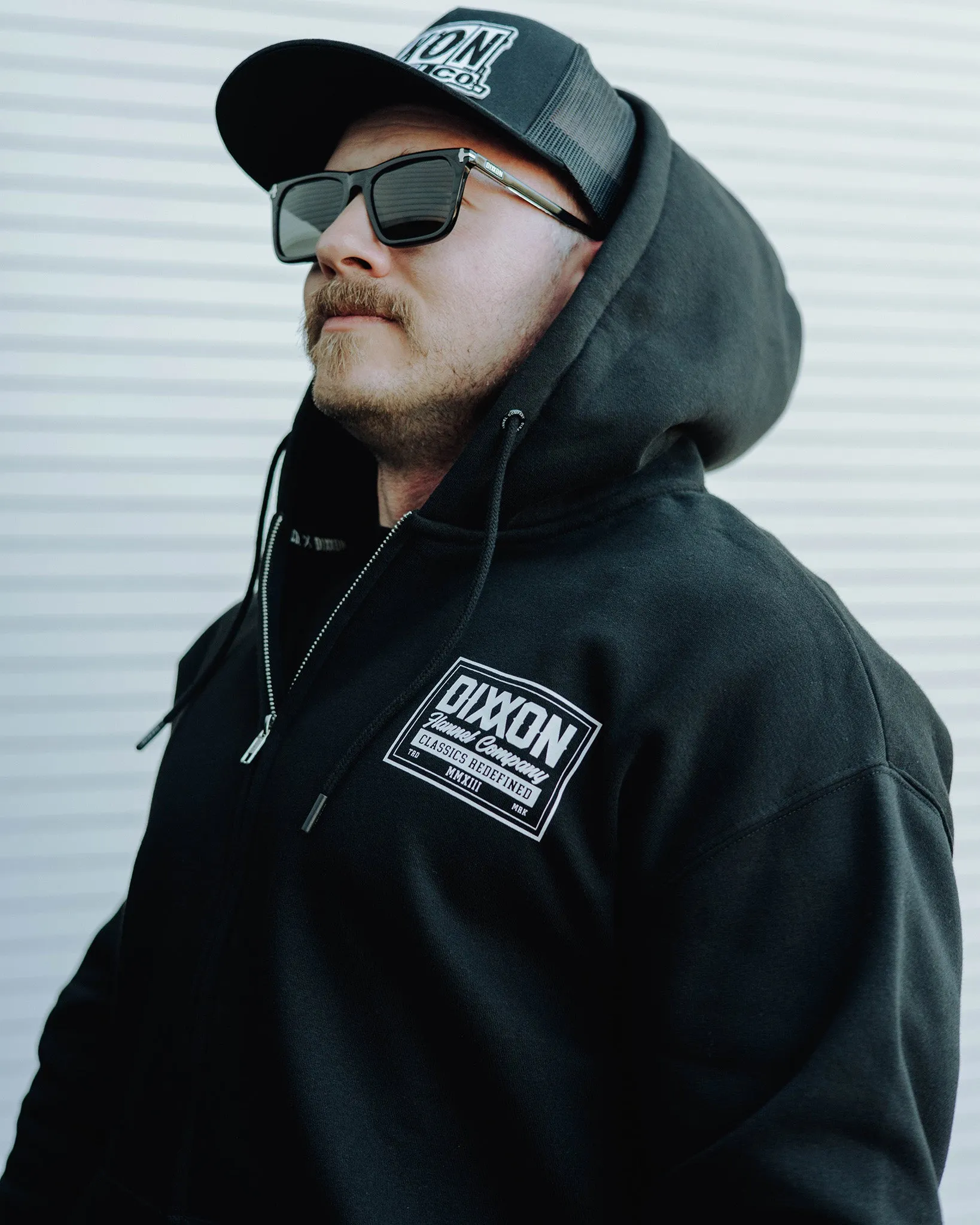 White Billboard Zip Up Hoodie - Black sold by Dixxon product image thumbnail 2