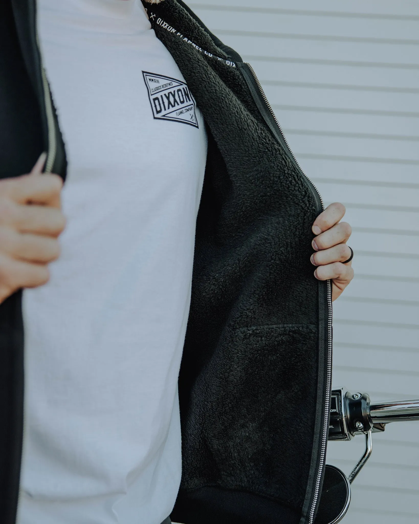 Sherpa Lined Zip Up Hoodie - Black sold by Dixxon product image thumbnail 4