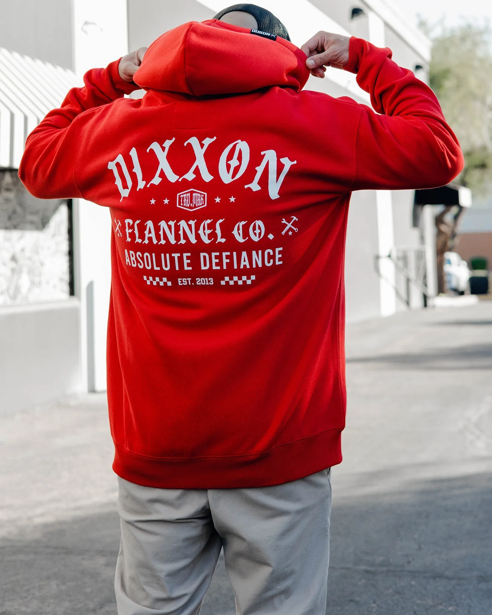 White Cruz Zip Up Hoodie - Red sold by Dixxon