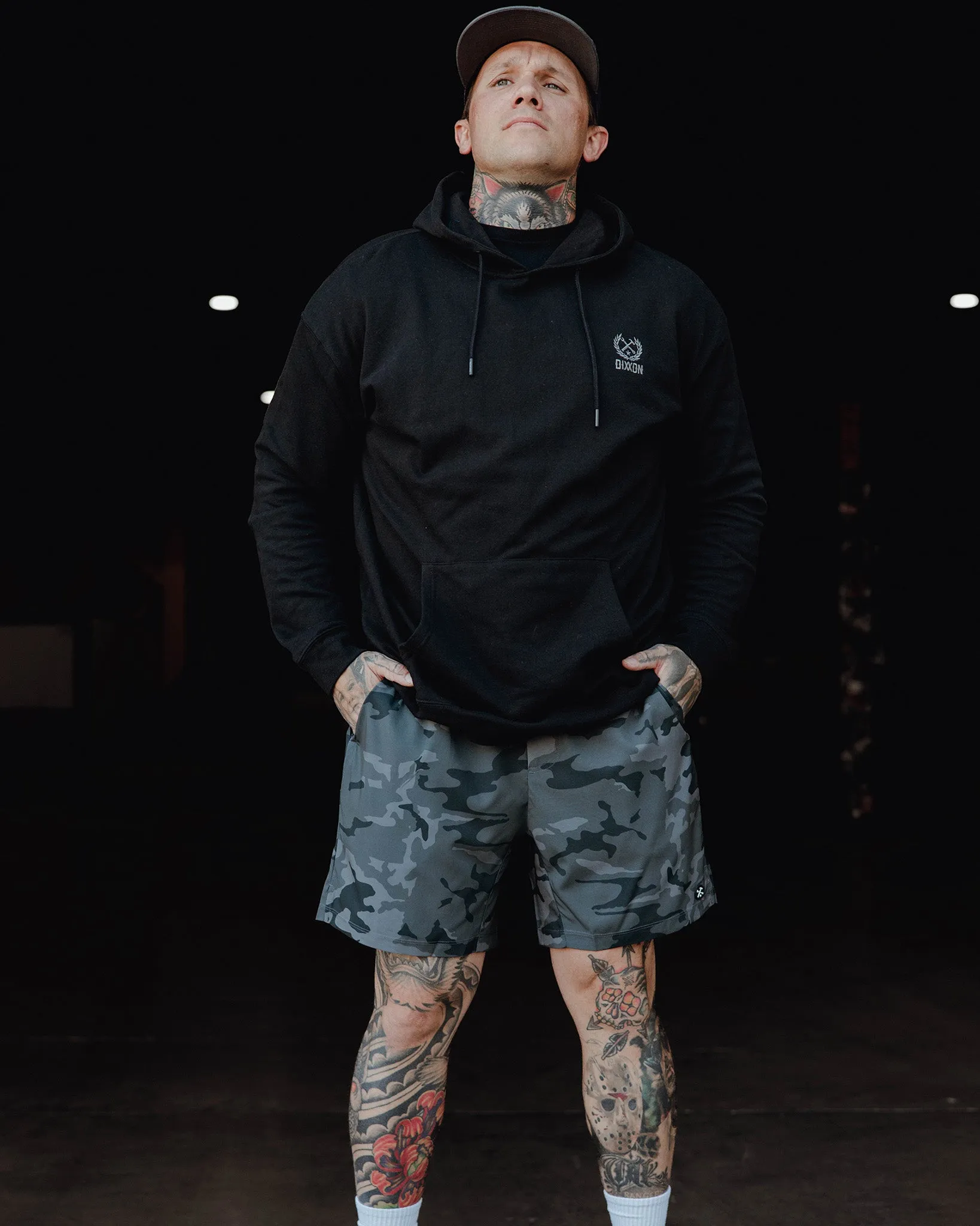 7" Gym Shorts - Black Camo sold by Dixxon