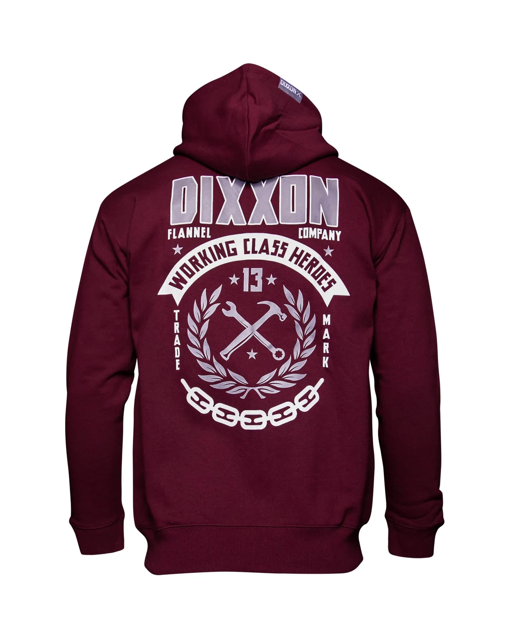 White & Gray Weld Zip Up Hoodie - Maroon sold by Dixxon product image thumbnail 2