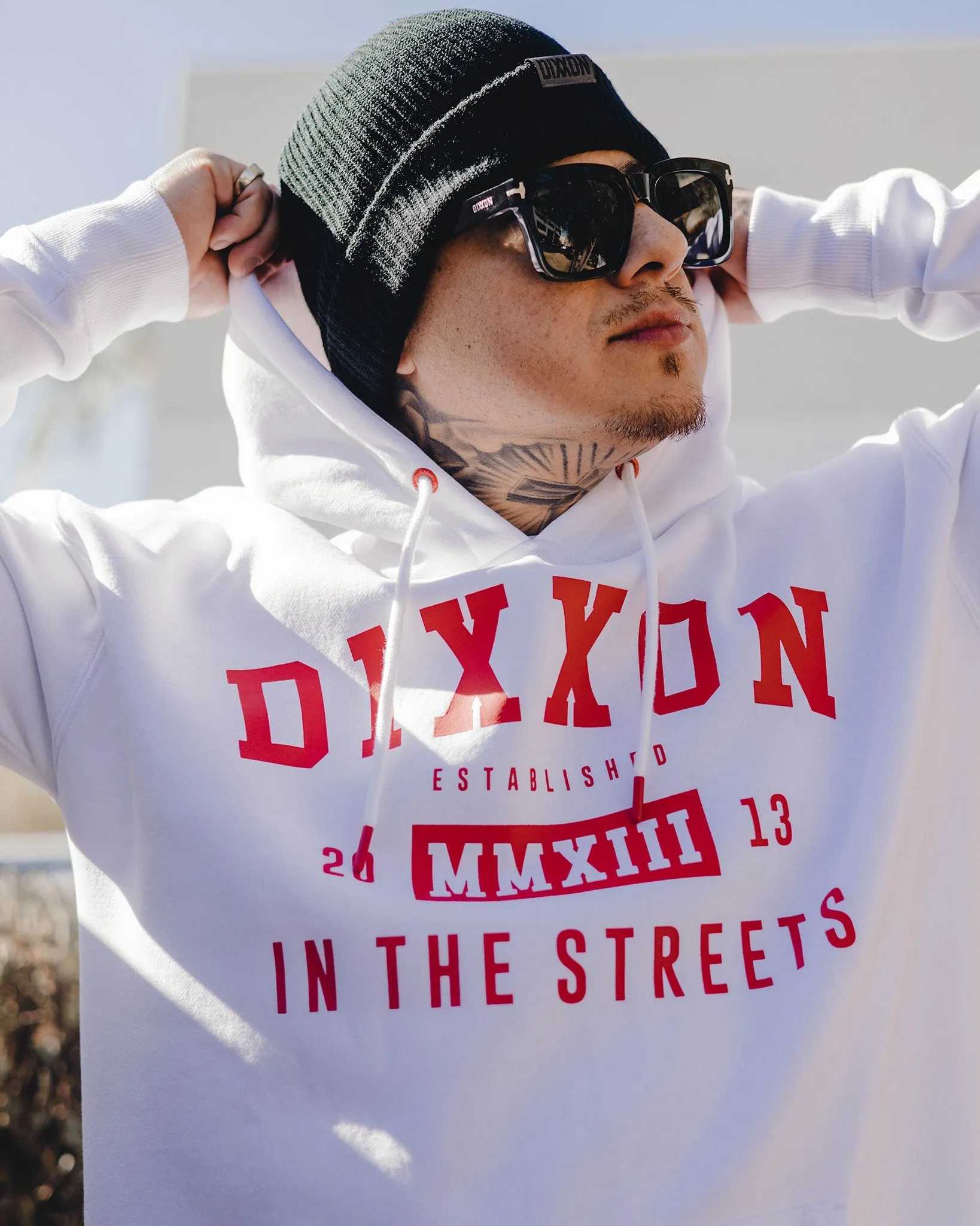 Red In The Streets Pullover Hoodie - White sold by Dixxon product image thumbnail 4