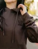 Women's Black Crest Lightweight Pullover Hoodie - Brown sold by Dixxon