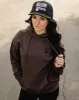 Women's Black Crest Lightweight Pullover Hoodie - Brown sold by Dixxon
