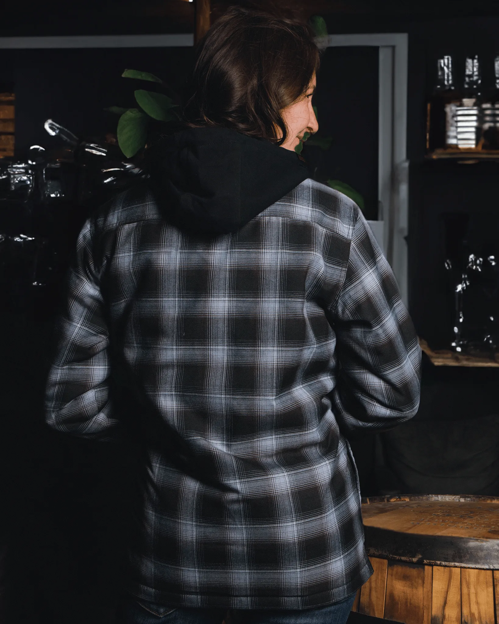 Women's Old Fashioned Hooded Flannel Jacket sold by Dixxon product image thumbnail 4