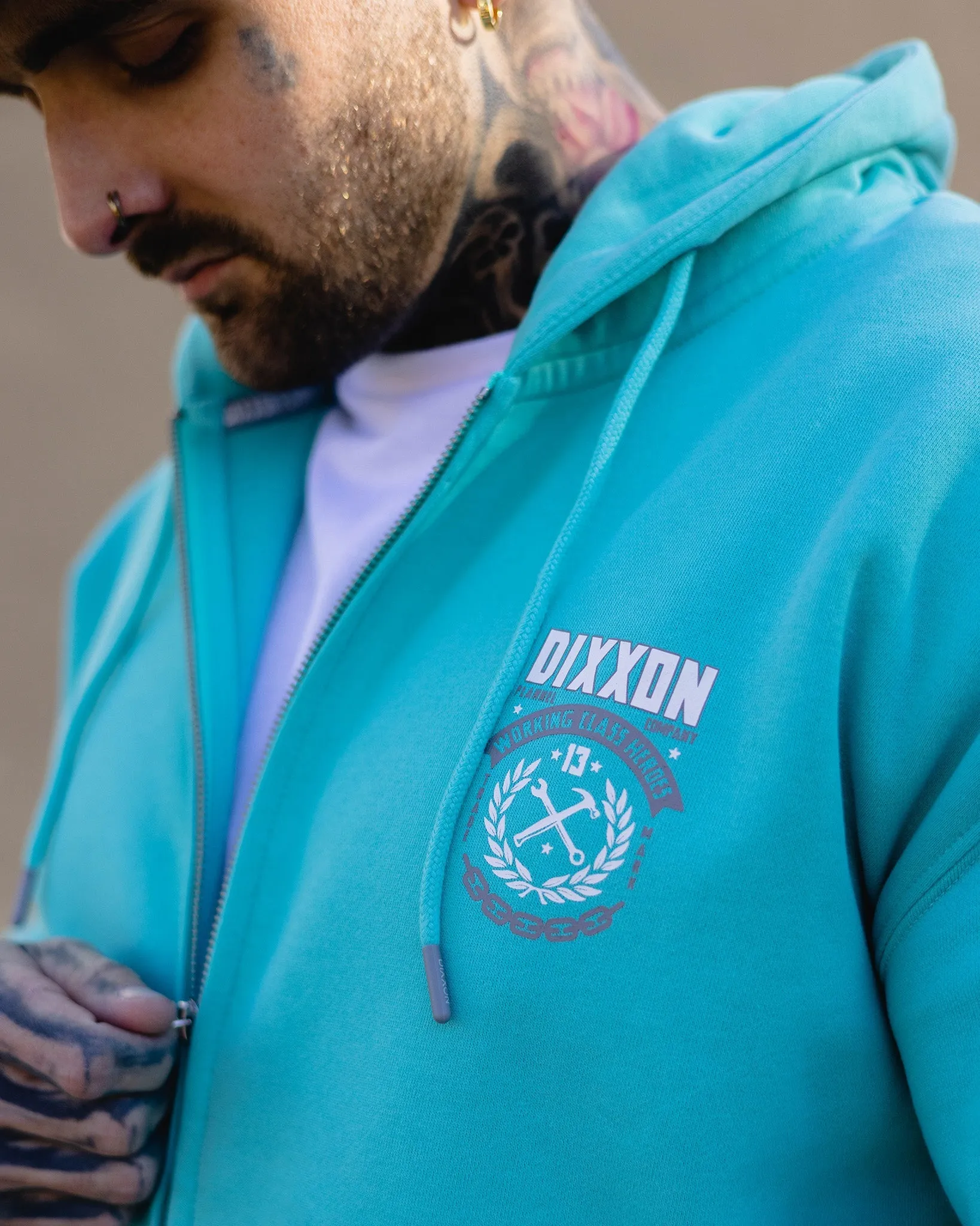 White & Gray Weld Zip Up Hoodie - Tiffany sold by Dixxon product image thumbnail 4