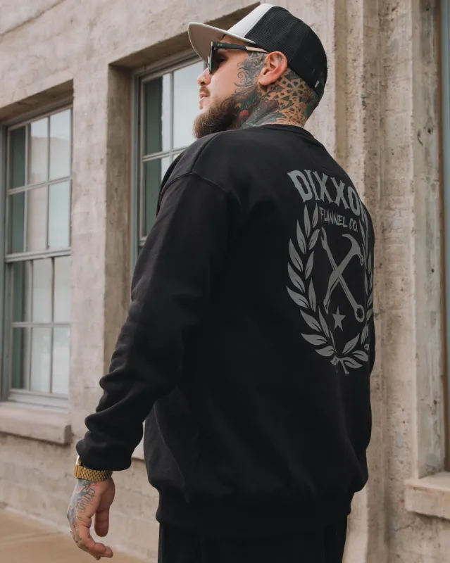 Gray Sketchy Crest Crewneck - Black sold by Dixxon