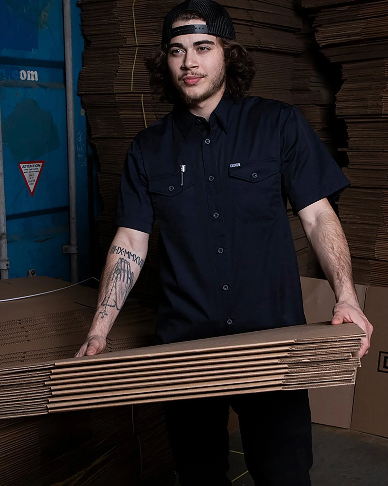 WorkForce Short Sleeve Work Shirt - Navy sold by Dixxon