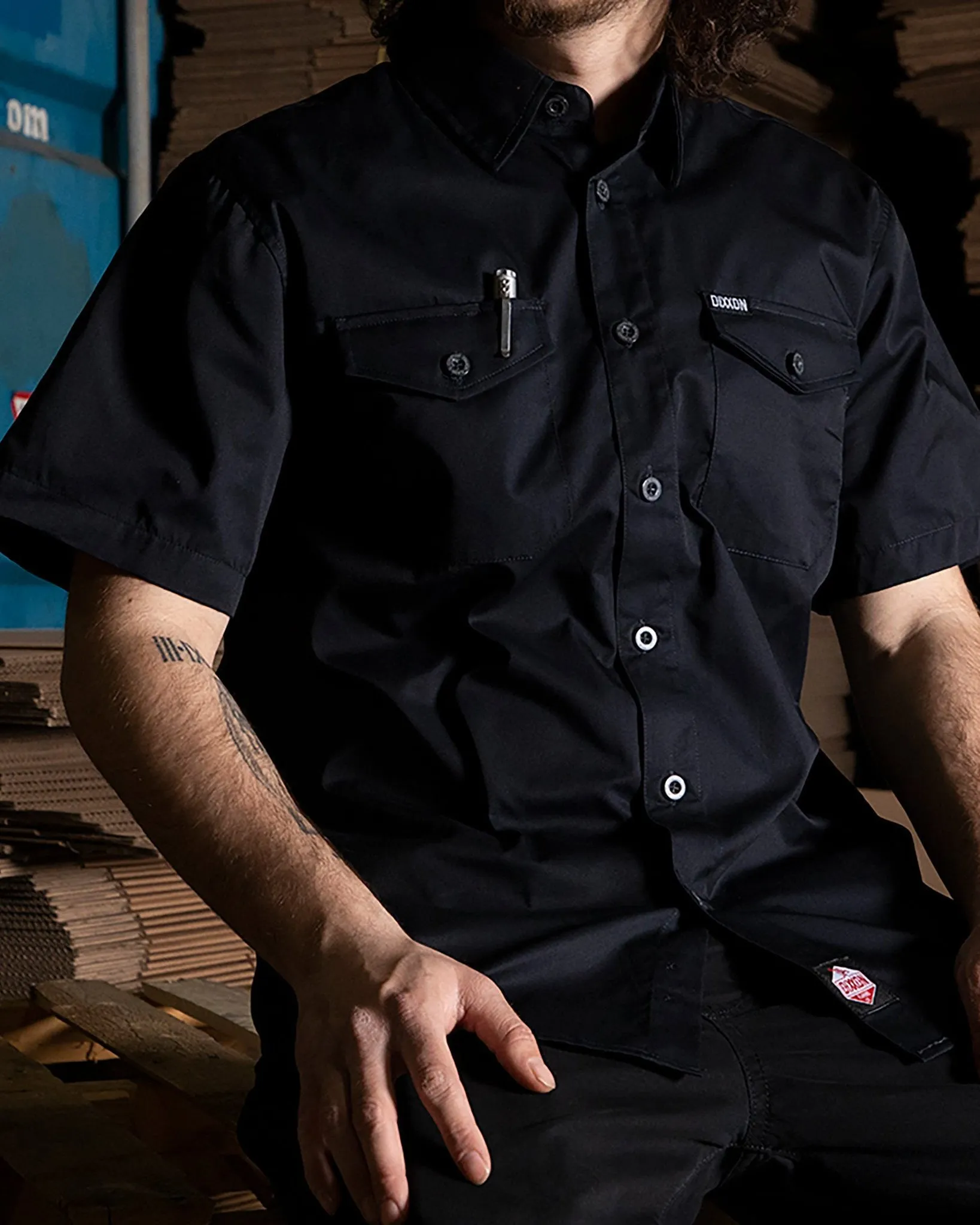 WorkForce Short Sleeve Work Shirt - Navy sold by Dixxon product image thumbnail 5