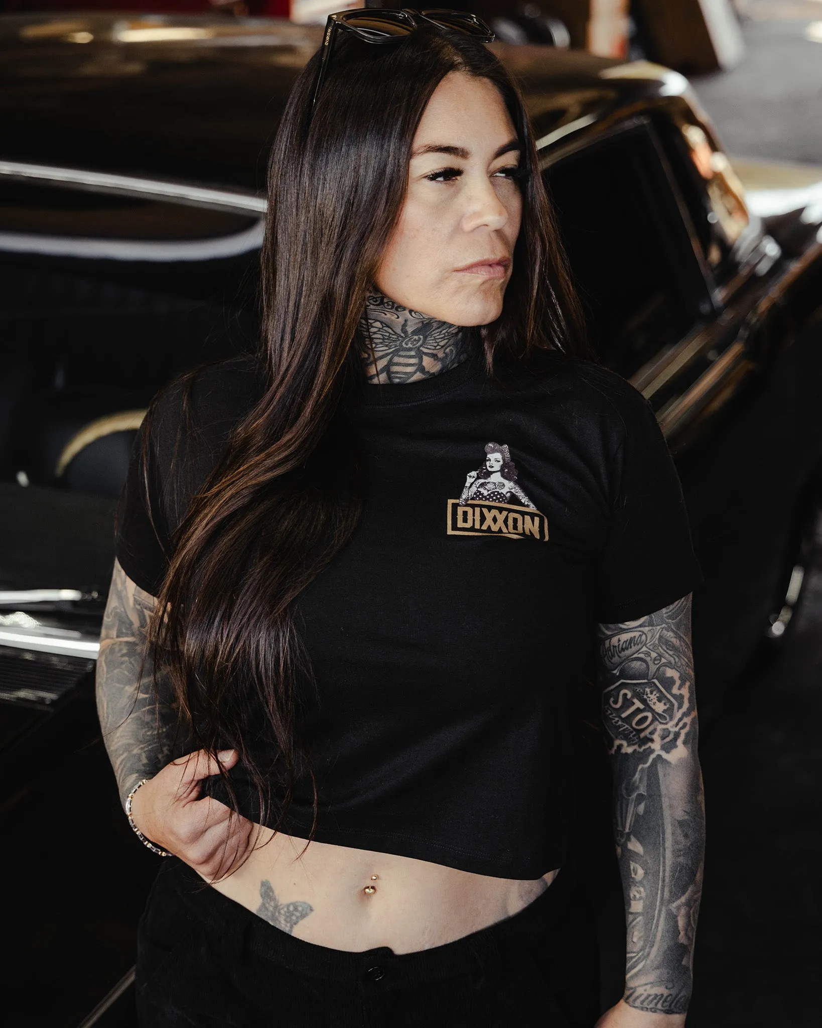 Women's Pin Up Crop Top - Black sold by Dixxon product image thumbnail 2