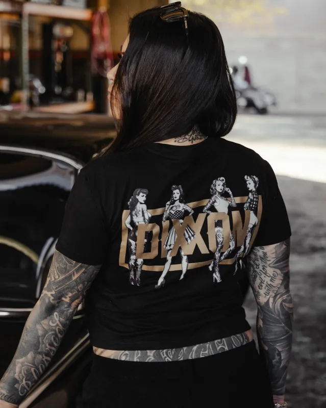 Women's Pin Up Crop Top - Black sold by Dixxon