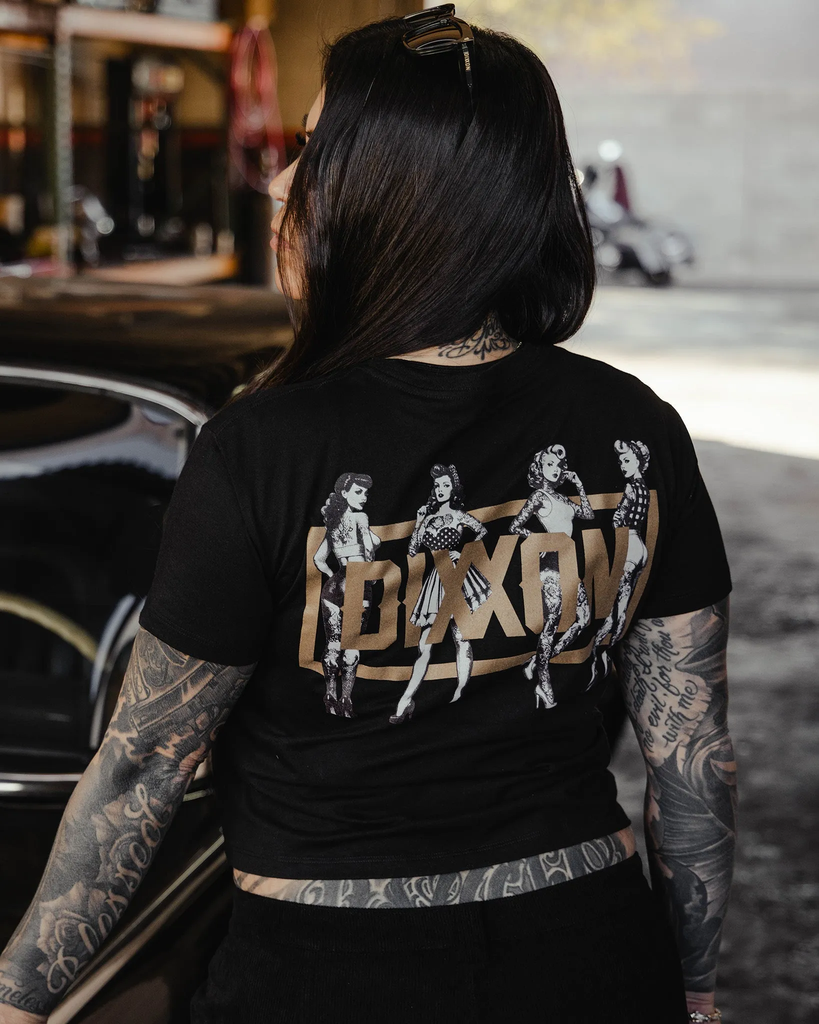 Women's Pin Up Crop Top - Black sold by Dixxon