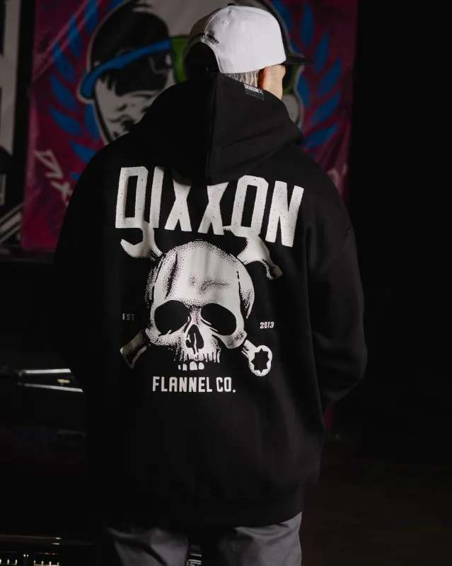 White Scalp Zip Up Hoodie - Black sold by Dixxon