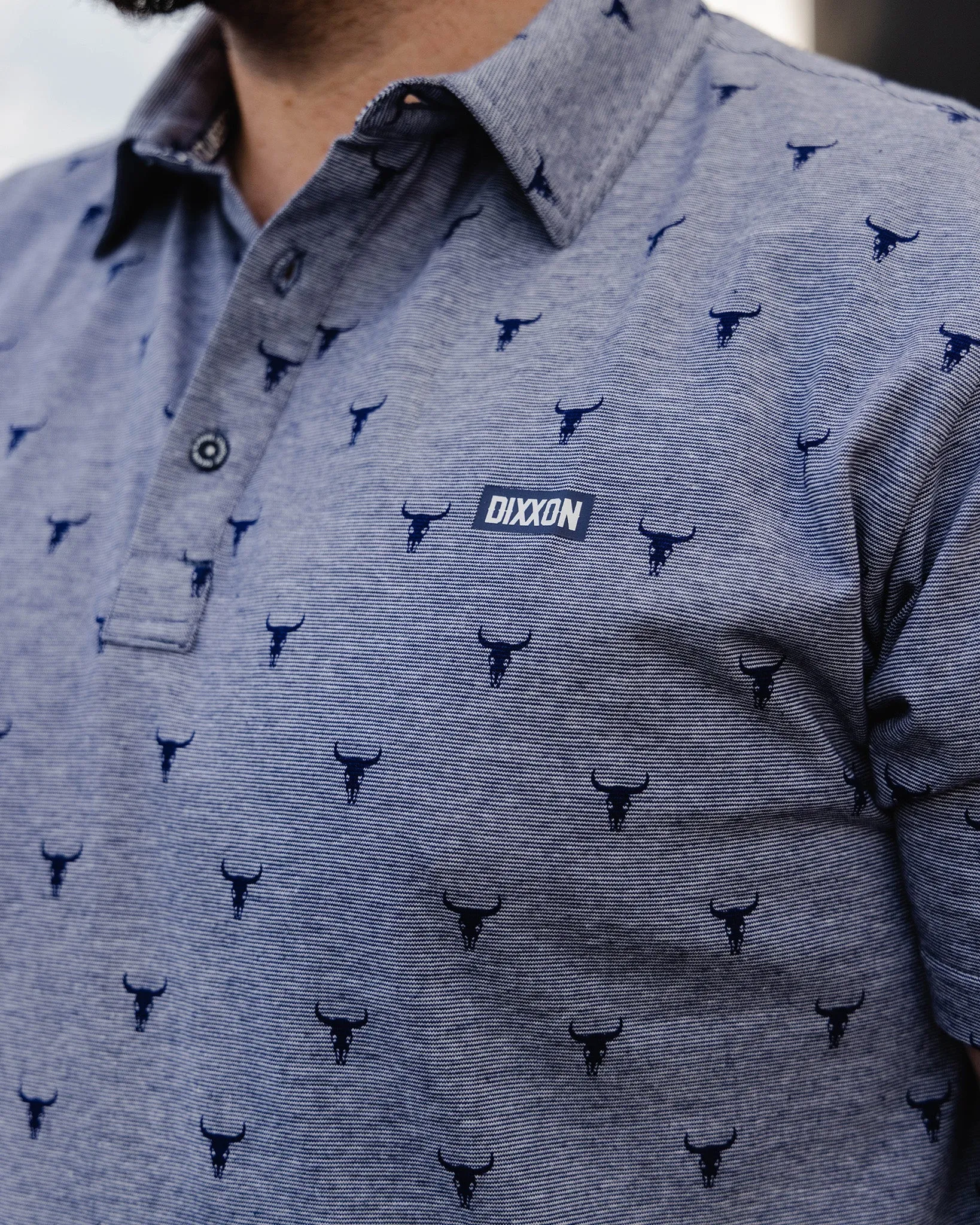 Tolleson Premium Polo - Heathered Blue sold by Dixxon product image thumbnail 4