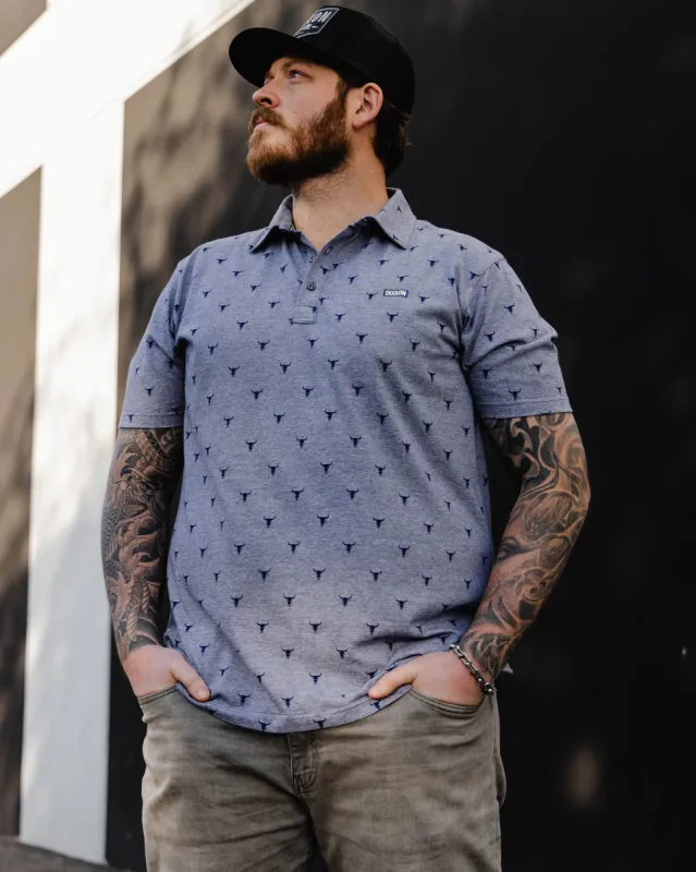 Tolleson Premium Polo - Heathered Blue sold by Dixxon