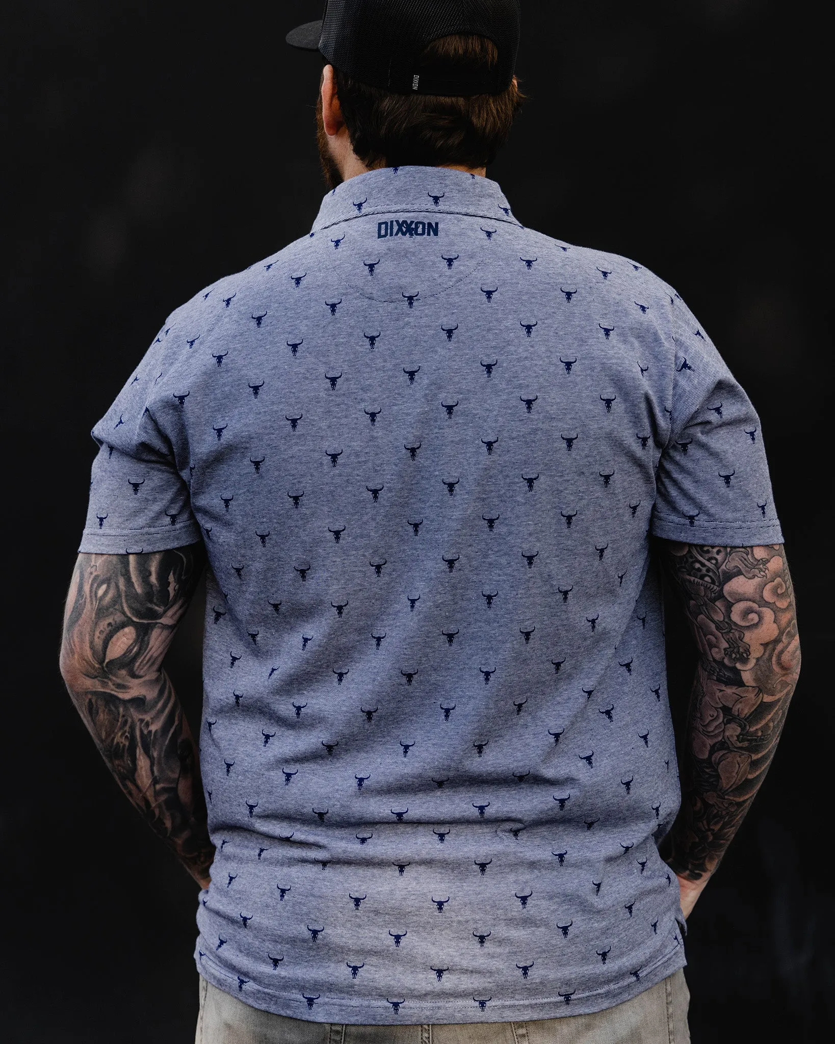 Tolleson Premium Polo - Heathered Blue sold by Dixxon product image thumbnail 3