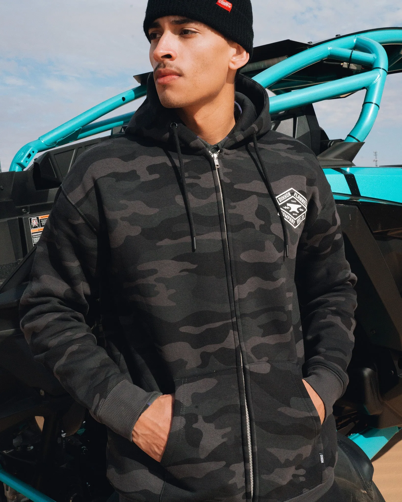White Forged Zip Up Hoodie - Black Camo sold by Dixxon product image thumbnail 4