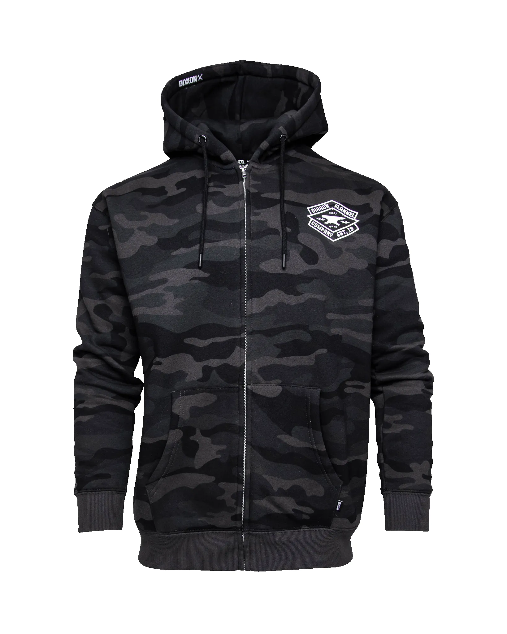 White Forged Zip Up Hoodie - Black Camo sold by Dixxon product image thumbnail 3