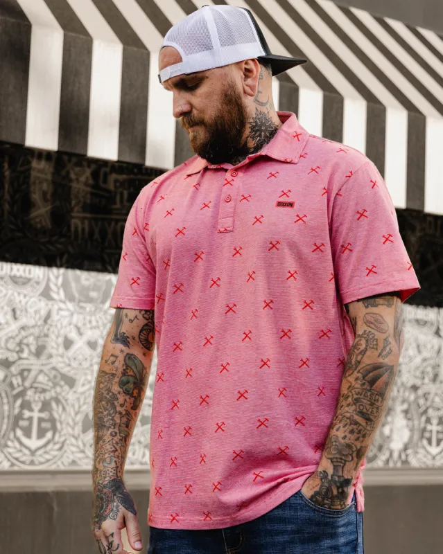 Red Finney Premium Polo - Heathered Red made by Dixxon