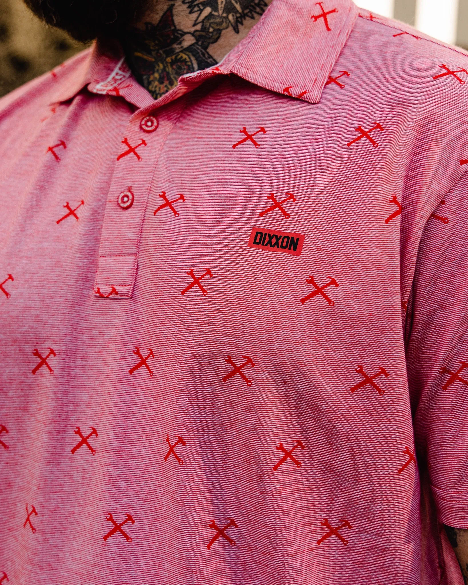 Red Finney Premium Polo - Heathered Red sold by Dixxon product image thumbnail 3
