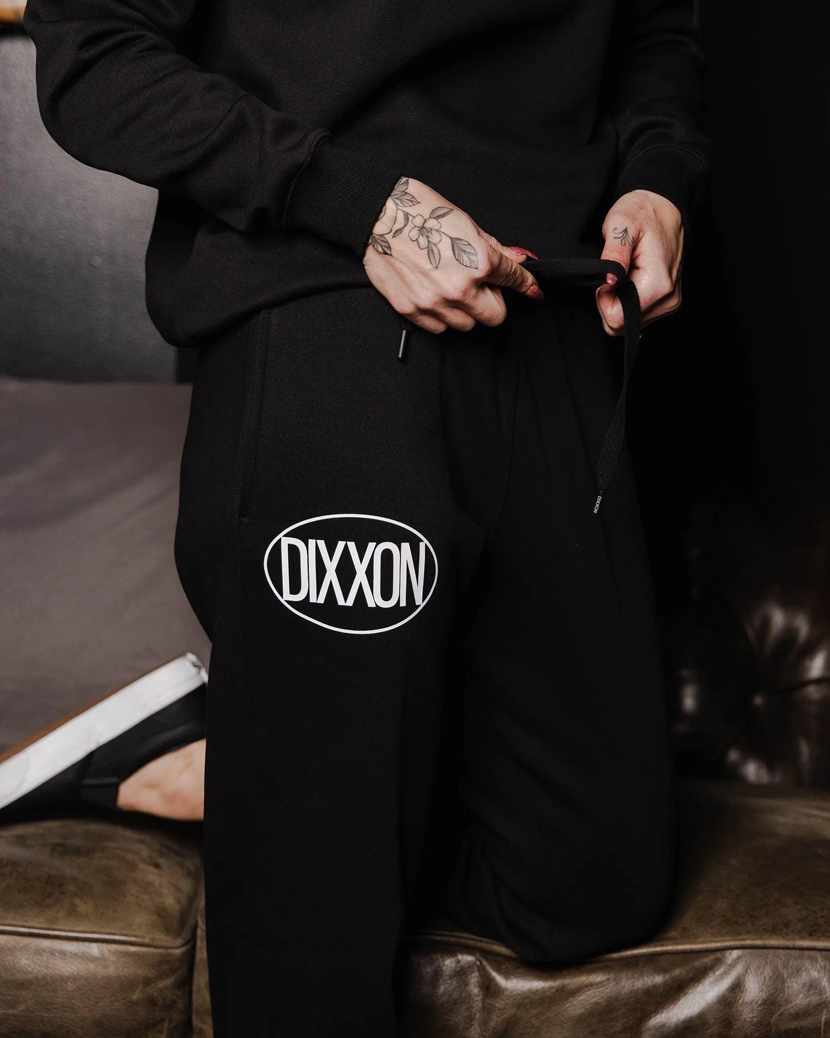 Women's White Checkers Sweatpants - Black sold by Dixxon product image thumbnail 3