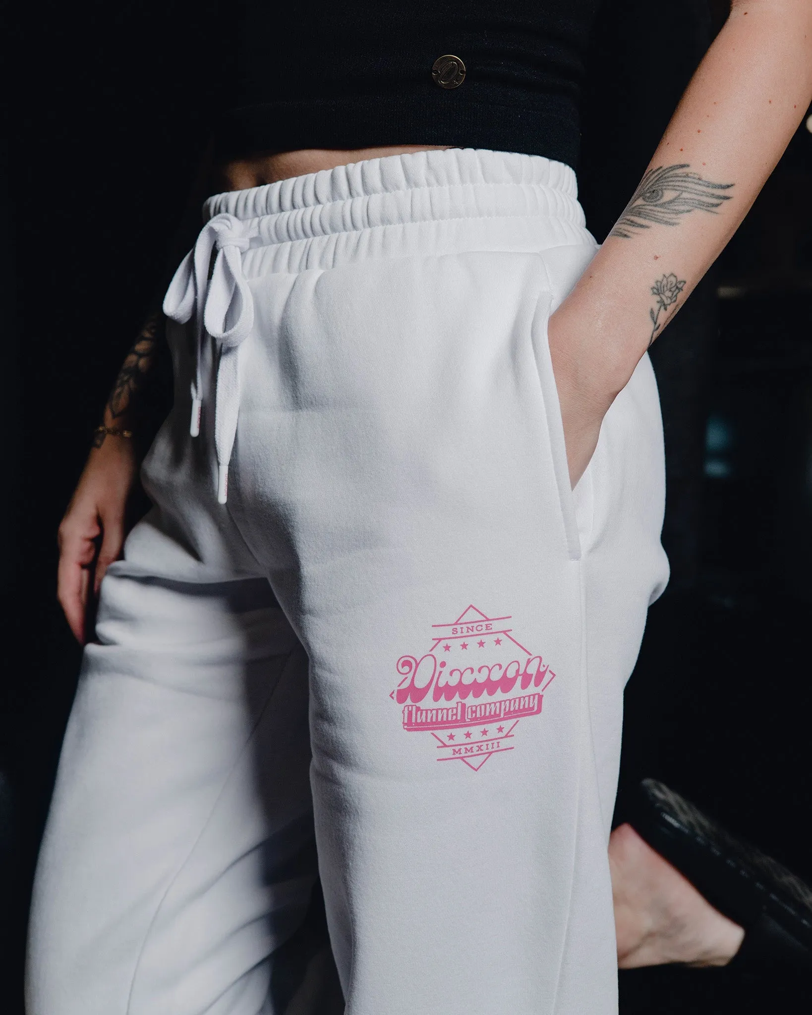 Women's Pink Stardust Sweatpants - White sold by Dixxon product image thumbnail 3