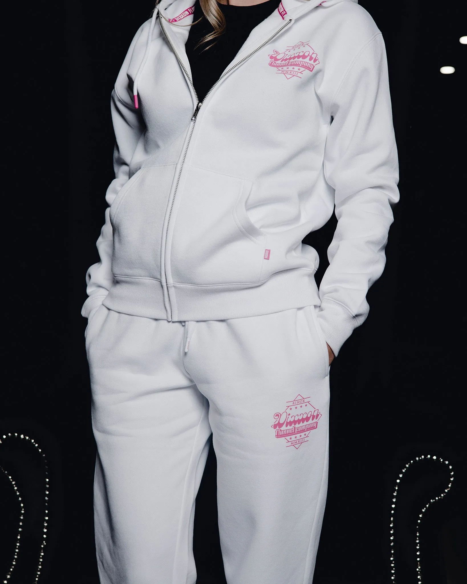 Women's Pink Stardust Sweatpants - White sold by Dixxon product image thumbnail 4