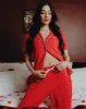 Women's Milton Pajama Pants - Red & White sold by Dixxon