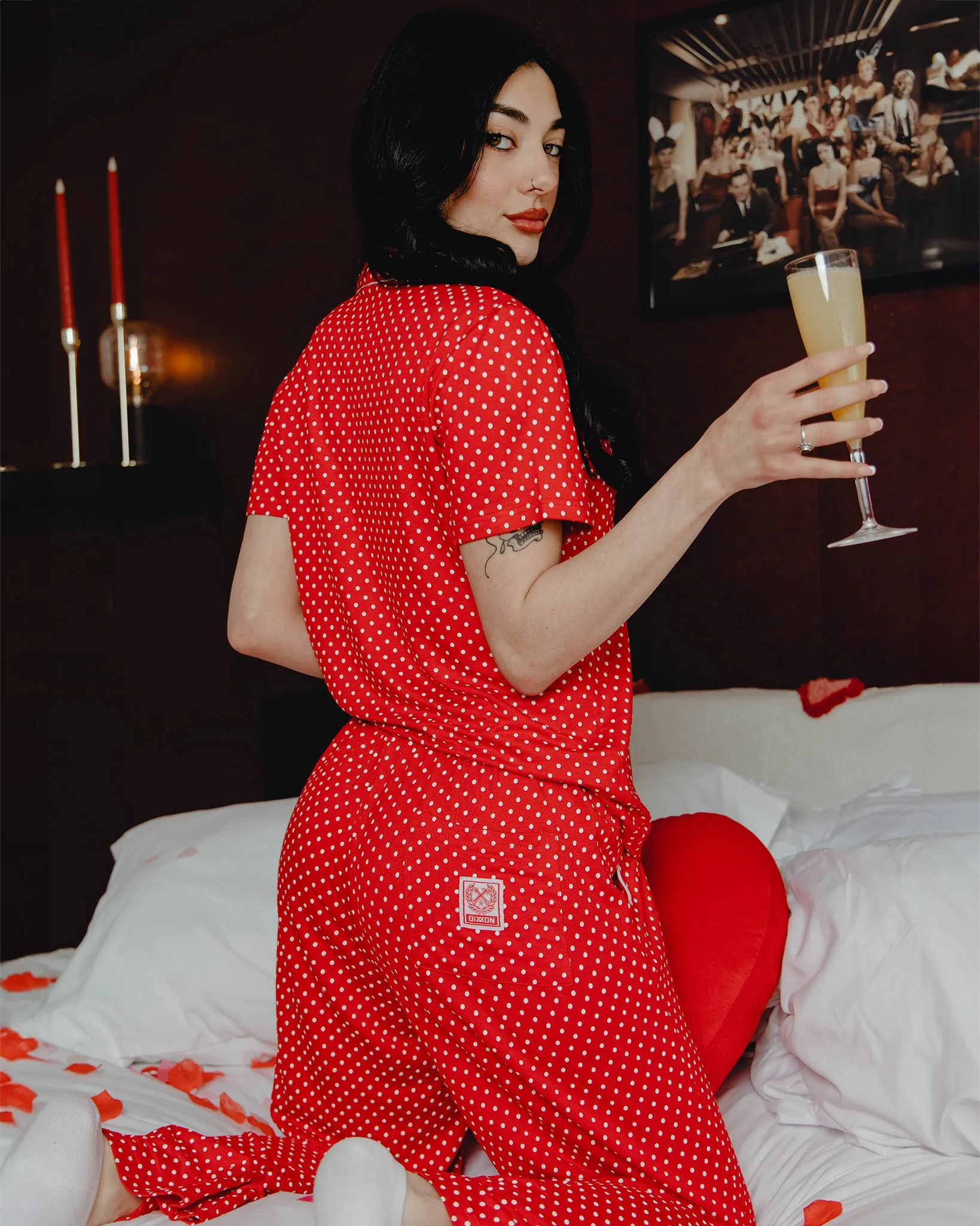 Women's Milton Pajama Pants - Red & White sold by Dixxon product image thumbnail 2