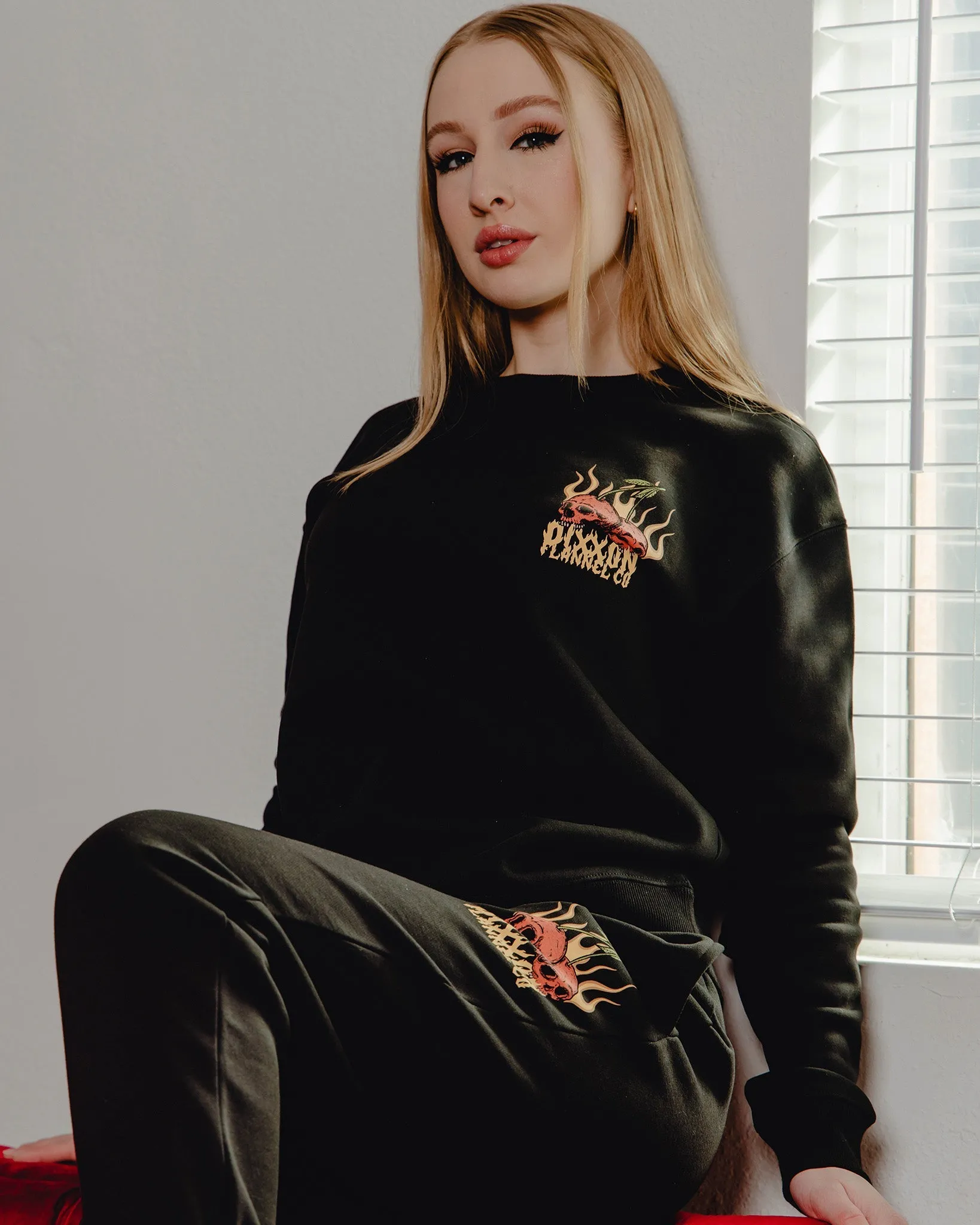 Women's Cherry Bomb Crewneck Sweatshirt - Black sold by Dixxon product image thumbnail 2